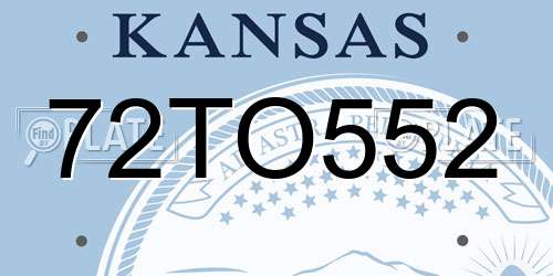 72TO552 Kansas License Plate