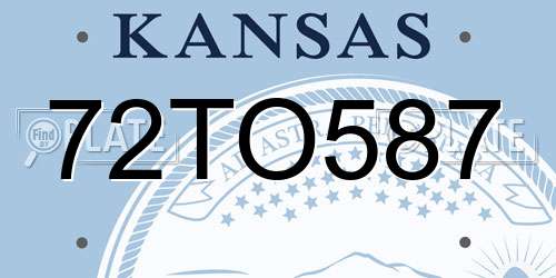 72TO587 Kansas License Plate
