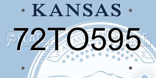 72TO595 Kansas License Plate