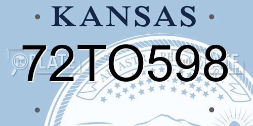72TO598 Kansas License Plate