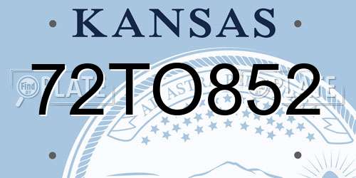 72TO852 Kansas License Plate
