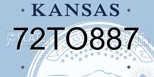 72TO887 Kansas License Plate