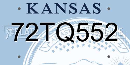 72TQ552 Kansas License Plate