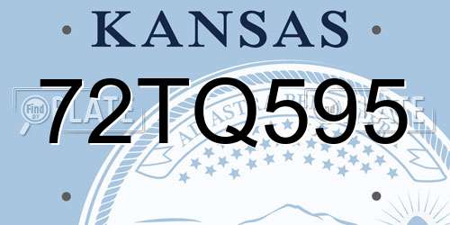 72TQ595 Kansas License Plate