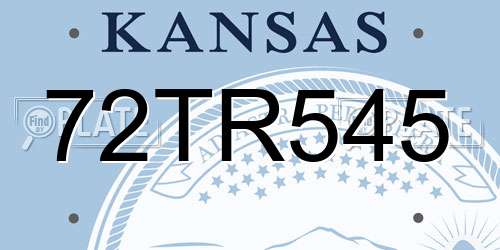 72TR545 Kansas License Plate