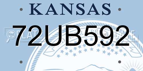72UB592 Kansas License Plate