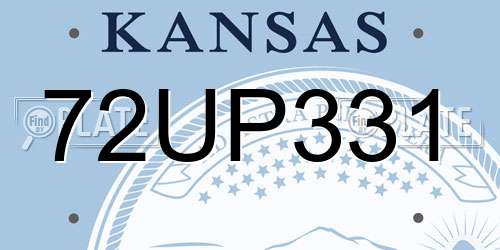 72UP331 Kansas License Plate