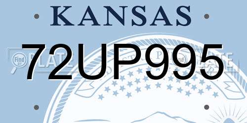 72UP995 Kansas License Plate