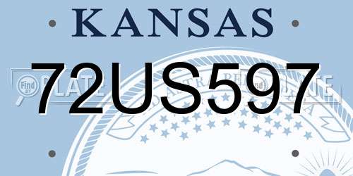 72US597 Kansas License Plate