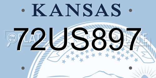 72US897 Kansas License Plate