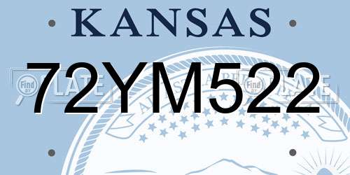 72YM522 Kansas License Plate