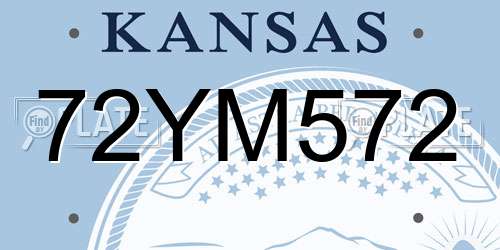 72YM572 Kansas License Plate