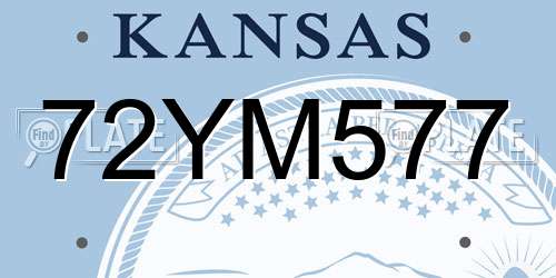 72YM577 Kansas License Plate