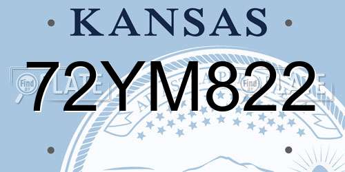72YM822 Kansas License Plate