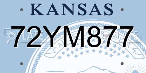 72YM877 Kansas License Plate