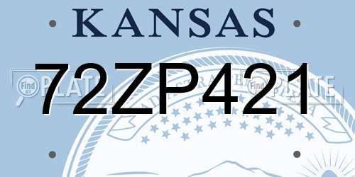72ZP421 Kansas License Plate