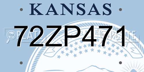 72ZP471 Kansas License Plate