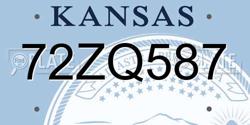 72ZQ587 Kansas License Plate