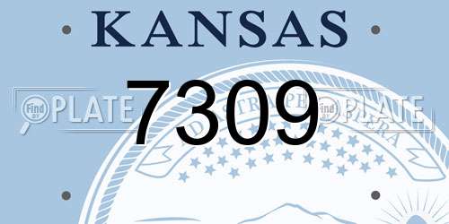 7309 Kansas License Plate