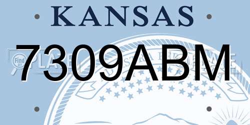 7309ABM Kansas License Plate