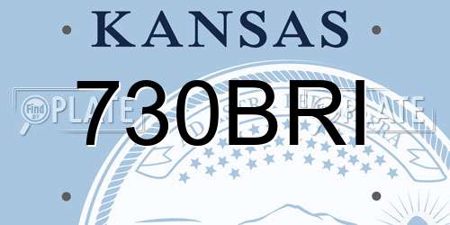 730BRI Kansas License Plate