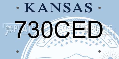 730CED Kansas License Plate