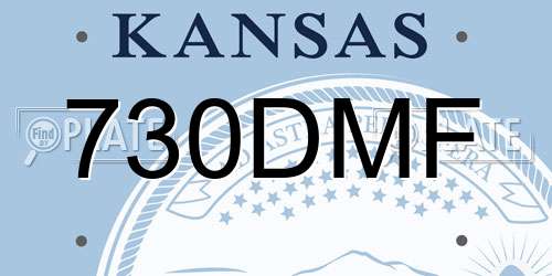 730DMF Kansas License Plate
