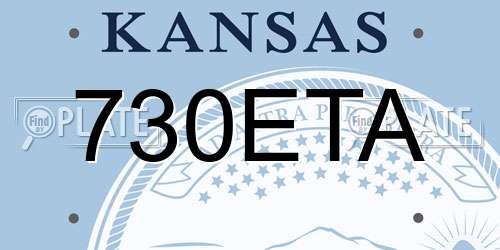 730ETA Kansas License Plate
