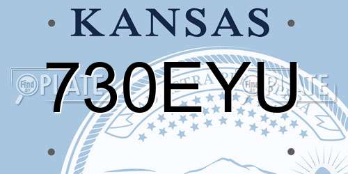 730EYU Kansas License Plate