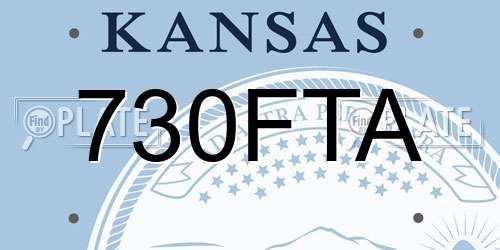 730FTA Kansas License Plate
