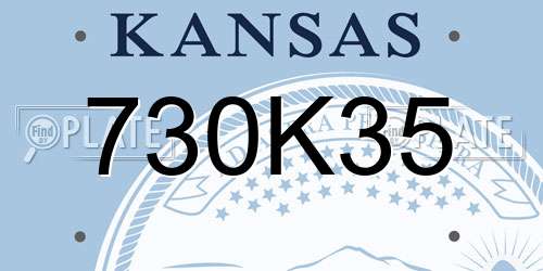 730K35 Kansas License Plate