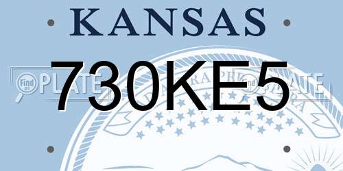 730KE5 Kansas License Plate