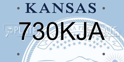 730KJA Kansas License Plate
