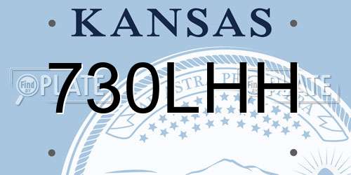 730LHH Kansas License Plate