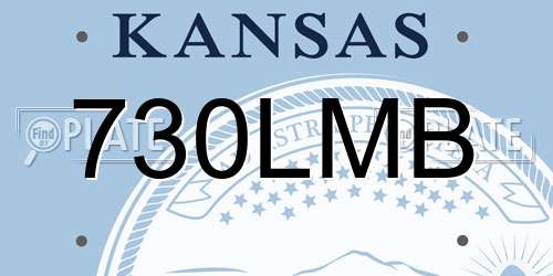 730LMB Kansas License Plate