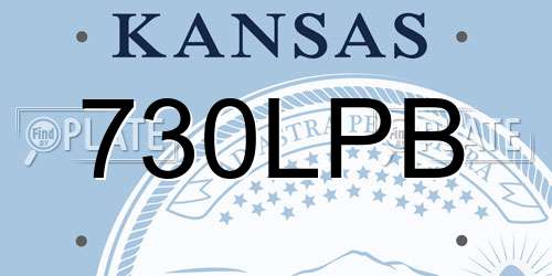 730LPB Kansas License Plate