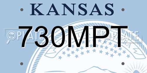730MPT Kansas License Plate