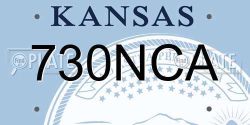 730NCA Kansas License Plate