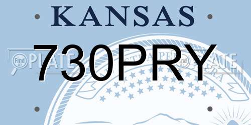 730PRY Kansas License Plate