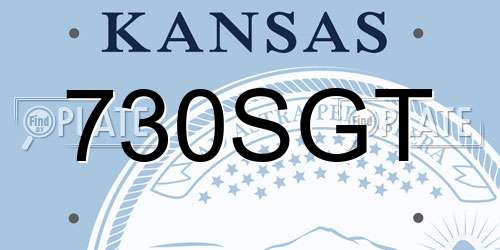 730SGT Kansas License Plate
