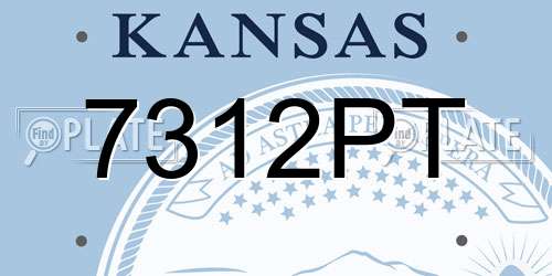 7312PT Kansas License Plate