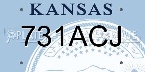 731ACJ Kansas License Plate