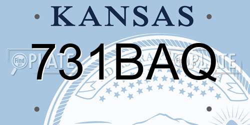 731BAQ Kansas License Plate