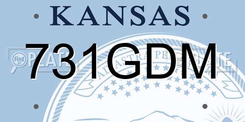 731GDM Kansas License Plate
