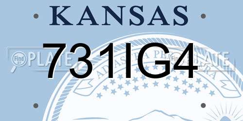731IG4 Kansas License Plate