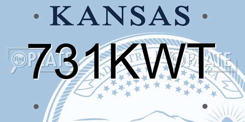 731KWT Kansas License Plate