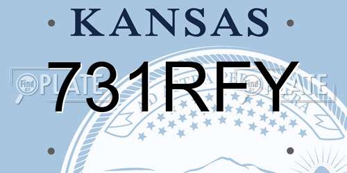 731RFY Kansas License Plate