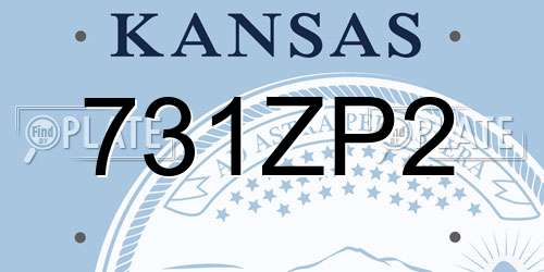731ZP2 Kansas License Plate