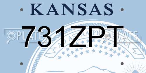 731ZPT Kansas License Plate
