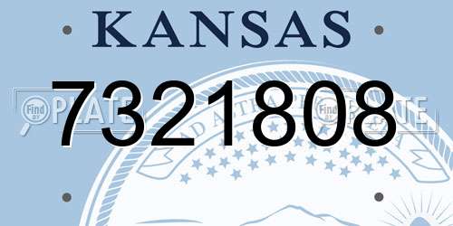 7321808 Kansas License Plate